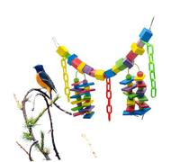 UPKOCH Large Colorful Natural Wood Bird Bite for Parrots and Caged Birds Multi Colored Blocks Chew and Climb to Anxiety and Encourage Exercise for Large Parakeets and Conures
