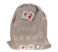UPKOCH Large Khaki Oxford Cloth Mahjong Tile Bag Drawstring Pouch Lightweight Mahjong Storage Organizer for Formal Game Or On-the-go Fun