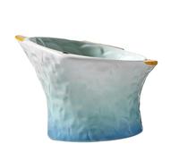UPKOCH Lovely Fish Shape Skid Ceramic Cat Bowl for Kittens Tilted Design for Easy Swallowing for Wet Food Mint Green Color Creative Pet Feeding