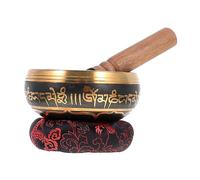 UPKOCH Meditation Bowl Tibetan Singing Bowl Chime Hand Making Wood Rod and Cushion for Yoga Practice Random Color