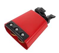 UPKOCH Metal Cowbell for Drum with Mount Red Percussion Instrument Accessory Featuring Sound Damping Strip for Controlled Volume Quick Installation Clear Resonance for Practice and Live