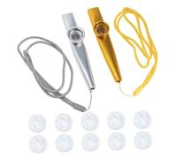 UPKOCH Metal Kazoo with Ropes Small Professional Musical Instruments for Adults Smooth Surface Kazoo Pack for Easy Learning and Family