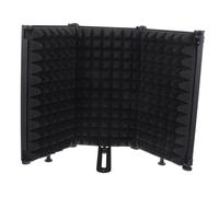 UPKOCH Microphone Isolation Shield Three-Panel Foldable Windscreen Cover with High-Density Sound-Absorbing Sponge and Adjustable Angle for Recording Studio Noise Reduction