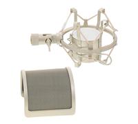 UPKOCH Microphone Pop Filter Kit -shaped High-density Mesh and Shockproof Mount Stand Anti-vibration Frame for Vocal Recording Compatible with Various Mic Models Noise Isolation for
