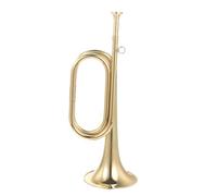 UPKOCH Military Orchestra Bugle Trumpet Producing Beautiful and Natural Sounds in Copper with Golden Finish, Lightweight and Easy to Carry for School Band Performances