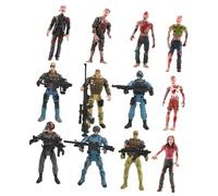 UPKOCH Military Soldier Models with Flexible Joints Articulated Plastic Figures Including Zombies and Elite for Imaginative Play and Concentration Development