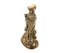 UPKOCH Mini Brass Mazu Statue, Copper Goddess Figurine, Symbol of Protection and Good Luck, Desktop Decor for Home and Office, Chinese Decorative Ornament