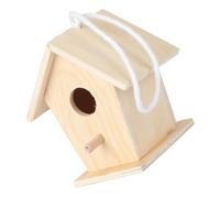 UPKOCH Mini DIY Wooden Bird House Kit with Jute Rope for Hand Painted Decoration Unfinished Craft Nest for Creative Home and Garden Art Project Fine Motor Skill