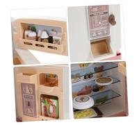 UPKOCH Mini Fridge Set with Mini Foods for Pretend Play Red Refrigerator Kitchen for Miniature House Decoration and Interactive Family Fun