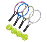 UPKOCH Mini Tennis Racket with Balls Lightweight Miniature Tennis Decor for Dollhouse Bedroom and Living Room Ornament Compact Chic Sports Accessory