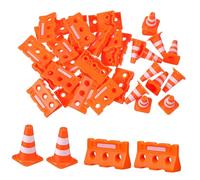 UPKOCH Mini Traffic Cones and Plastic Fences Educational for Safety Playset for Early Learning Traffic Rules and Safe Plastic Construction Creative Road and Parking Lot Building