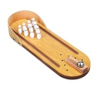 UPKOCH Mini Wooden Bowling Set Compact Portable Tabletop Game for Indoor Play Safe Smooth Edges Party Supplies