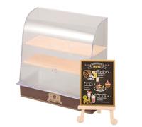 UPKOCH Miniature Bakery Display Cabinet Dollhouse Cake Display Cabinet with Clear Storage Box 1 12 Scale Dollhouse Kitchen Countertop Shelf for Mini Food Bakery Case Accessories