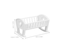 UPKOCH Miniature Doll House Furniture White Mini Crib Ornament for Bedroom Decoration Realistic Scale Doll Cradle Model Versatile Small Bed for Pretend Play