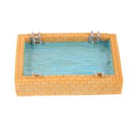 UPKOCH Miniature Dollhouse Swimming Pool Model Resin Small Poolside Furniture Decor for Summer Beach Party Doll House Accessories