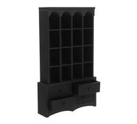 UPKOCH Miniature Dollhouse Wooden Bookcase Black Display Cabinet for Home Bedroom Decor Unfinished Dollhouse Furniture Educational for Creative Play and Spatial Planning