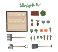 UPKOCH Miniature Vegetable Patch Garden Set Featuring Sturdy Plastic Mini Farm Tools and Dollhouse Gardening Accessories for Small Spaces