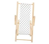 UPKOCH Miniature Wooden Dollhouse Furniture Beach Lounge Chair Prop Wood and Cloth Material Realistic Mini House Ornament for Seaside Scene Decoration