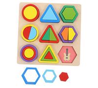 UPKOCH Montessori Puzzle Rainbow Building Blocks for Cognitive Development Early Learning Educational for Color and Shape Recognition Skills