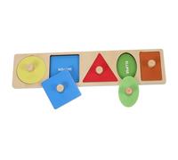 UPKOCH Montessori Wooden Peg Puzzle Board for Preschoolers Fine Motor Skill with Bright Colorful Geometric Shape Sorter Cognitive Educational Supply