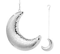 UPKOCH Moon Star Decorations Glass Disco Ball Pendant Wall Hanging Ornament Celestial Wall Art Retro Style Decor