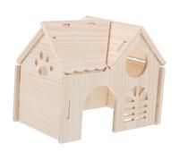 UPKOCH Multi-chamber Hideout for Small Pets Guinea Pig House Wooden Hamster Hideouts Hamster Cage