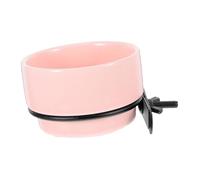 UPKOCH Multi-functional Bird Water Feeder Dish Ceramic Bird Bowl for Parrots Cockatiels Elegant Hanging Design for Home Garden Use Pink Color