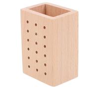 UPKOCH Multihole Wooden Nail Drill Bit Storage Block with Easy to Clean Surface for Nail Art Practice and Manicure Tool Organization