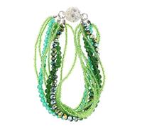UPKOCH Multilayer Green Bead Bracelet Sparkling Crystal Beads Alloy Statement Jewelry for Women Party Wedding Summer Beach Charm