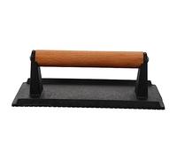 UPKOCH Multipurpose Cast Iron Steak Press Plate for Bbq Grilling Handheld Stylish Press Plate with Efficient Weight for Even Cooking and Curl Prevention for Burgers Meats Bacon and