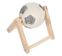 UPKOCH Natural Sisal Cat Scratch Ball for Indoor Cats Claw Sharpening Scratcher and Play Ball Sturdy Wooden Shaped Soccer Design for Active Pets