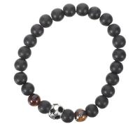 UPKOCH Natural Stone Bracelet Stretch Beaded Bracelet Black Matte Stylish Wrist Decor for Dating 2.75x2.36x0.20in