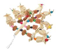UPKOCH Natural Wood Parrot Chewing Hanging Bird Bite for Cage Safe Non-toxic Plaything Suitable for Macaws Cockatiels Conures and Small Parakeets