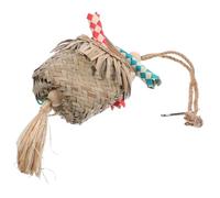 UPKOCH Natural Woven Bark Foraging Hanging for Parrots and Birds Edible Shredding Bento Bag with Palm Leaf Multi-functional Chew to Stimulate Instincts and Decorate Bird Cages