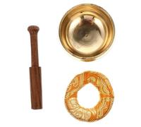 UPKOCH Nepal Handmade Meditation Bowl 8cm 2cm Black Wooden Striker and Cushion Pad, Smooth Sound Healing Yoga Singing Bowl Suitable for Mindfulness and Relaxation Random Color