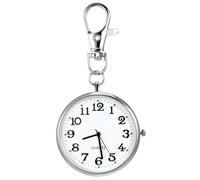 UPKOCH Nurse Fob Pocket Watch Stainless Steel Hanging Keychain Round Small Nurse Practitioner Watch for Hospital Work and Student Exam Timing