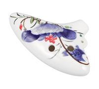 UPKOCH Ocarina Instrument: Professional 6-hole Ceramic Alto with Long Mouthpiece - Blue & White Pottery Design for Adults & Students Learning