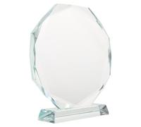UPKOCH Octagon-shaped Crystal Trophy Award Clear Glass Recognition Plaque for Employee Appreciation Desktop Keepsake with Brilliant Light Refraction and Lasting Tribute