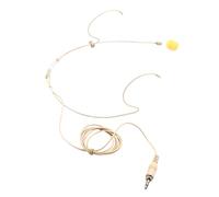 UPKOCH Omnidirectional Condenser Microphone Headset with 3.5mm Screw Lock Connector, Beige Over-ear Wired Earset with Hidden Headband Mic for Presenters, Singers, Public Speaking