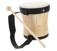 UPKOCH Orff Percussion Instrument Two-sided Hand Drum for Educational Music Sheepskin Surface Black Music Teaching Aid