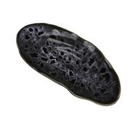 UPKOCH Outdoor Butterfly Feeding Bowl Ceramic Bee Feeder Water Dish 8.25-inch Black Obsidian Oyster Shell Garden Decor for Butterfly and Bee Feeding