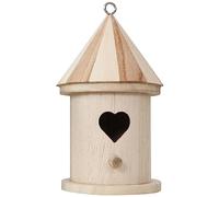 UPKOCH Paintable Wooden Bird House DIY Nesting Box for Birds with Heart Shaped Entrance Safe Shelter Pet Art Adornment for Balcony Decor