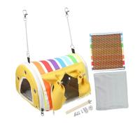 UPKOCH Parrot Sleeping Hammock and Hanging Bird Nest Tent, Rainbow Yellow Small Size, Soft Cage Accessory for Budgies and Parakeets Indoor Sleeping and Resting