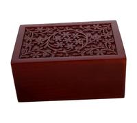 UPKOCH Pet Ashes Urn with Intricate Carved Design Solid Wood Keepsake Box for Dog and Cat Ashes Memorial Cremation Casket Elegant Smooth Surface for Home Display