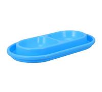 UPKOCH Pet Cat Food and Water Bowls Set, Anti-ant Plastic Double Dish, Small Blue Whisker-friendly Food and Water Feeder for Indoor Cats and Puppies