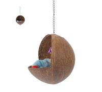 UPKOCH Pet Coconut Shell Nest Hotel Viewing Window for Birds Warm Bird Bed for Cage Natural Parrot House for Parrot