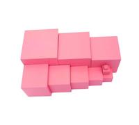 UPKOCH Pink Tower Montessori for Natural Wood Educational in Soft Pink Graduated Design for Fine Motor Skill Development and Early Spatial Learning