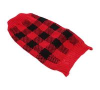 UPKOCH Plaid Pet Dog Sweater Warm Knitted Winter Clothes for Small Medium Dogs Cozy High Neck Elastic Vest for Poodles Chihuahuas Easy Wear Outdoor Warmth and Fashionable Red Checkered