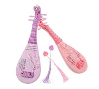 UPKOCH Playable Chinese Lute Pipa Toy Musical Instrument for Toddlers, Miniature Ancient Style Stringed Instrument Model for Early Music Development and Educational Play, 2pcs Set