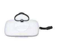 UPKOCH Portable Wipes Dispenser with Lid, Refillable Plastic Wet Wipes Holder in White Black, Compact Travel Tissue Box for Nursery and On-the-go Use